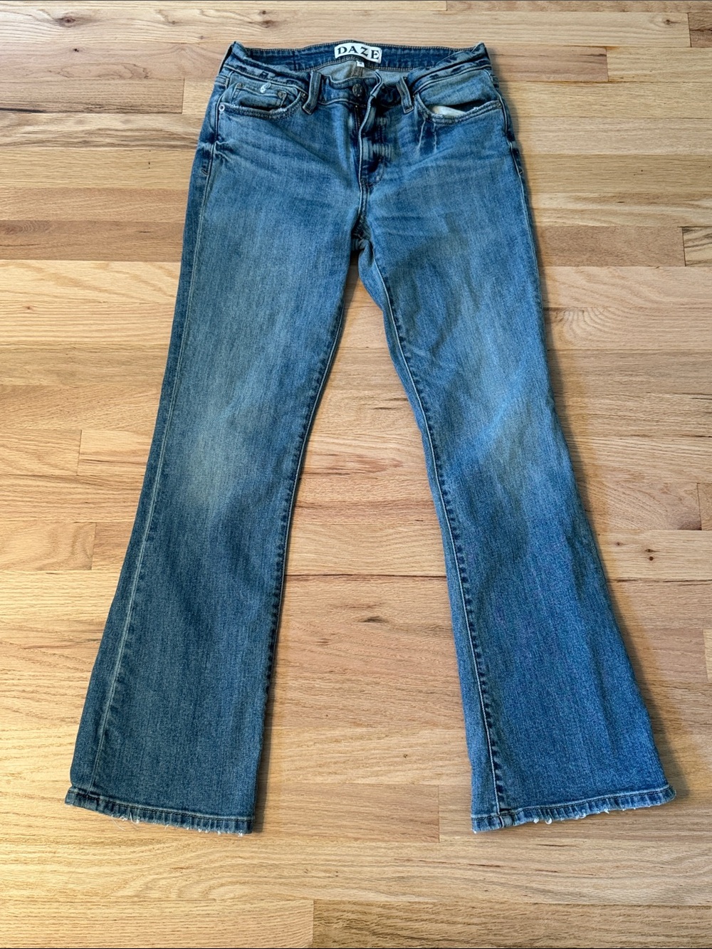 Daze Women's Blue Bootcut Jeans - Mid Rise Stretch